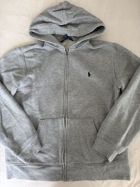 Polo Ralph Lauren Kids Light Gray Zip Hoodie Size 14-16